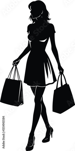 Shopping Girl illustration silhouette