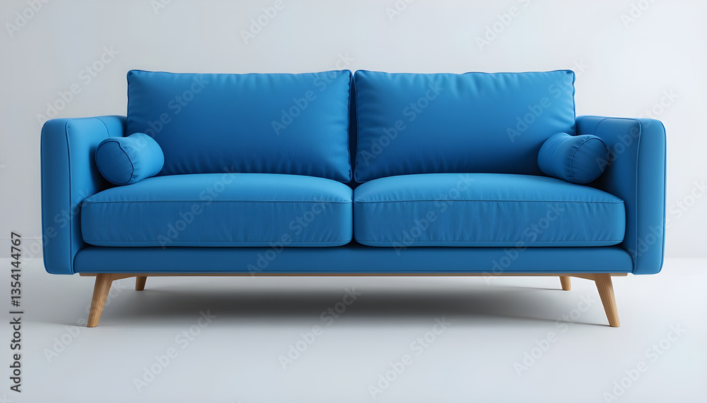 Modern Blue Sofa in a Minimalist Setting Modern Blue Sofa in a Minimalist Setting