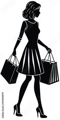 Shopping Girl illustration silhouette