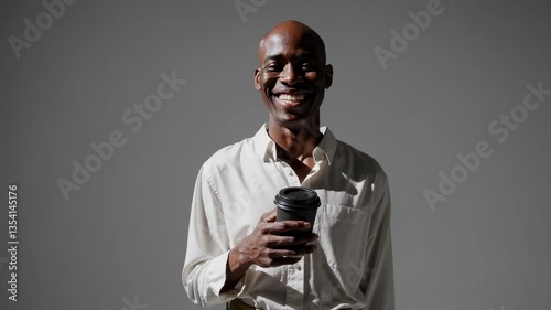 The Smiling Man with Coffee