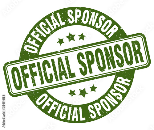 official sponsor stamp. official sponsor label. round grunge sign