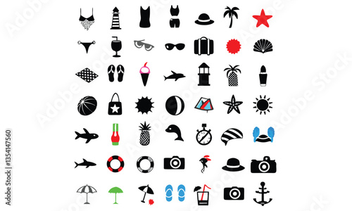 Summer Flat Design Icon Set