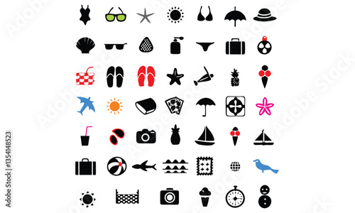 Summer Flat Design Icon Set