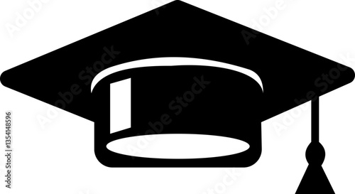 Graduation hat cap icon . Academic cap. Graduation student black cap and diploma university or college hat icons, student graduation cap designs elements , vector with transparent backgrounds