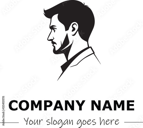 a man silhouette black and white for logo company vector image