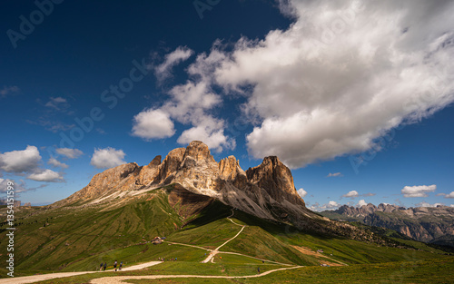 nature sceneries along the trail starting from Col Rodella and crossing Val Duron, Val di Fassa, Dolomites, Italy
