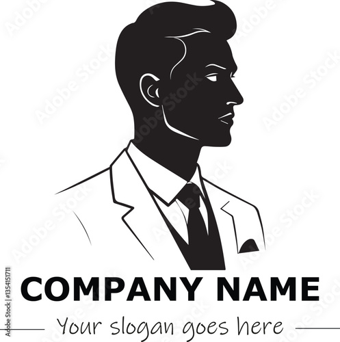 a man silhouette black and white for logo company vector image