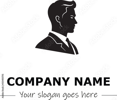 a man silhouette black and white for logo company vector image