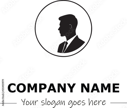 a man silhouette black and white for logo company vector image