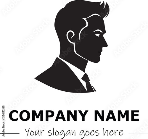 a man silhouette black and white for logo company vector image
