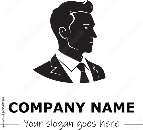 a man silhouette black and white for logo company vector image