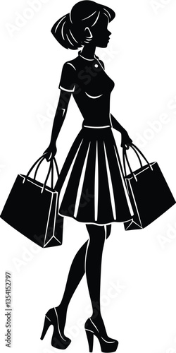 Shopping Girl silhouette illustration