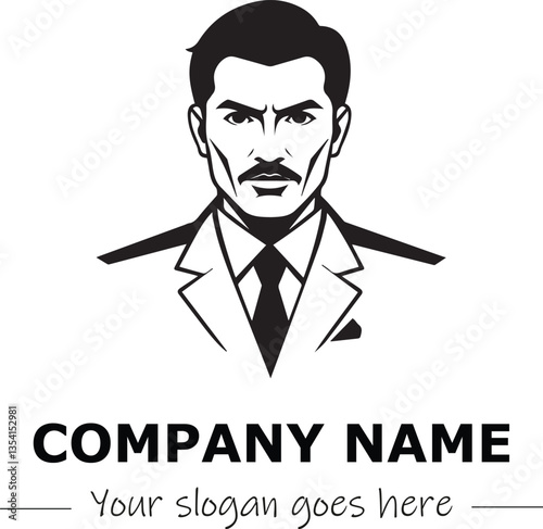 a man silhouette black and white for logo company vector image