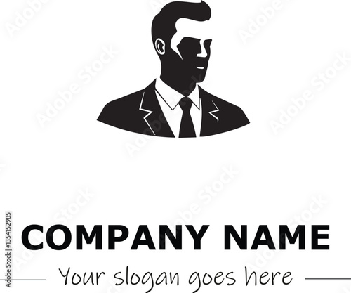 a man silhouette black and white for logo company vector image