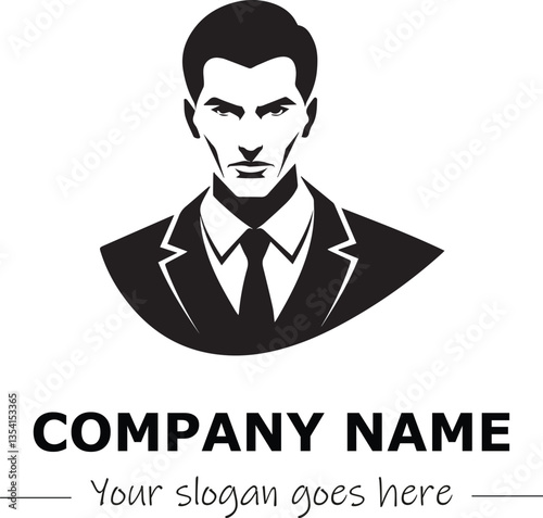 a man silhouette black and white for logo company vector image