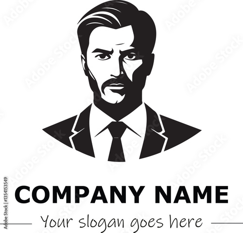 a man silhouette black and white for logo company vector image