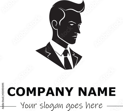 a man silhouette black and white for logo company vector image