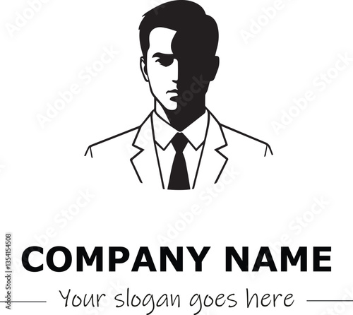 a man silhouette black and white for logo company vector image