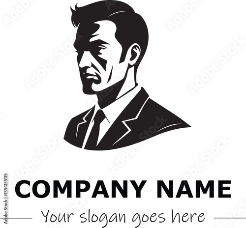 a man silhouette black and white for logo company vector image