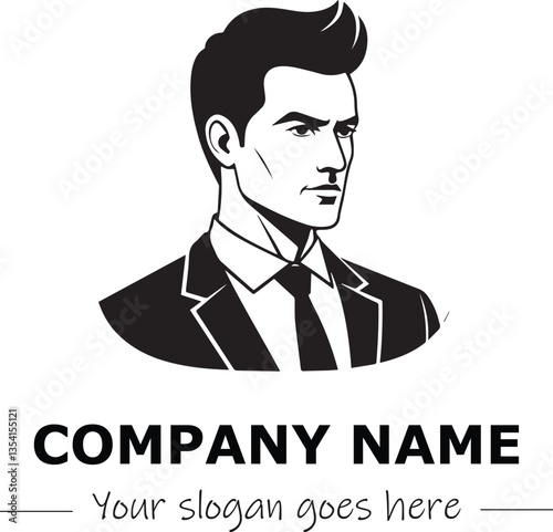 a man silhouette black and white for logo company vector image