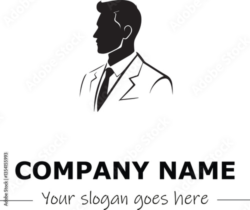 a man silhouette black and white for logo company vector image