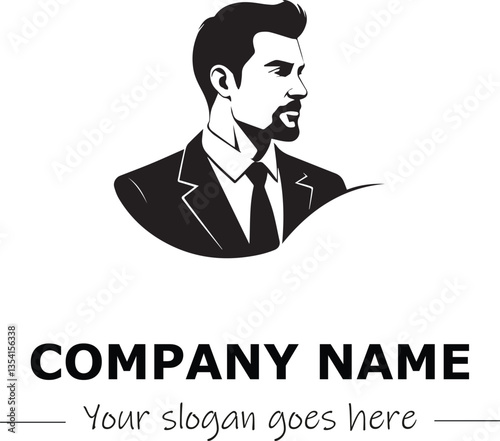 a man silhouette black and white for logo company vector image