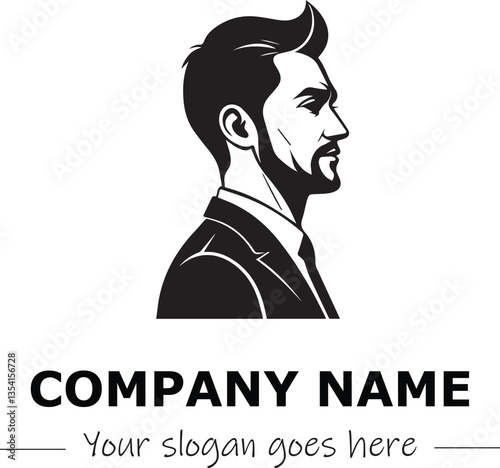 a man silhouette black and white for logo company vector image