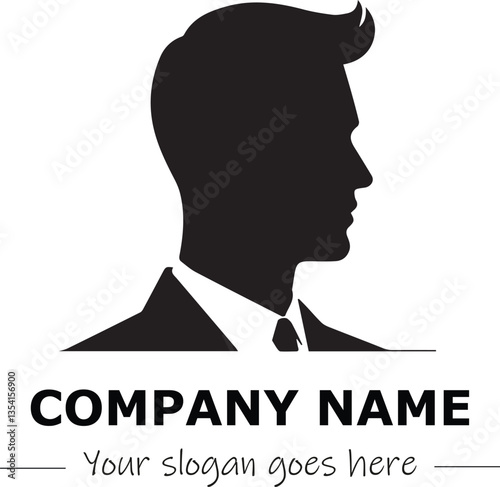 a man silhouette black and white for logo company vector image