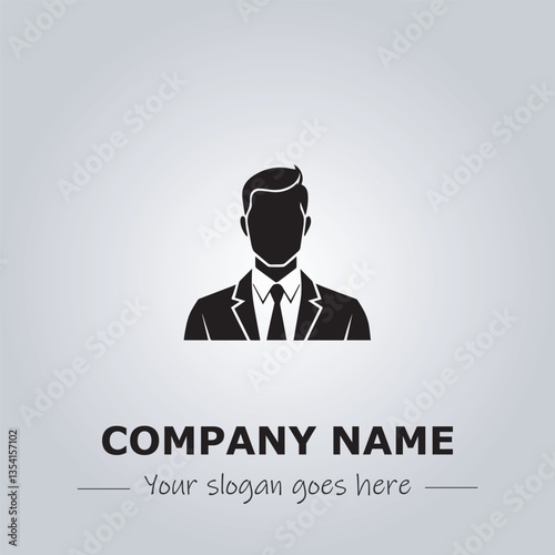 a man silhouette black and white for logo company vector image
