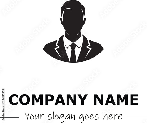 a man silhouette black and white for logo company vector image