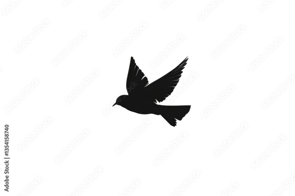 Fototapeta premium A black bird flying in the sky