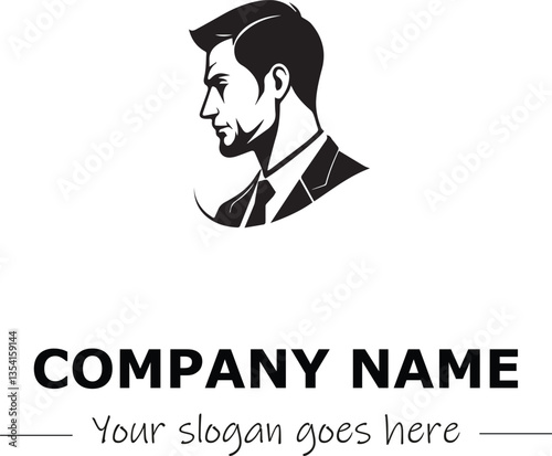 a man silhouette black and white for logo company vector image