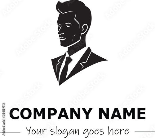 a man silhouette black and white for logo company vector image
