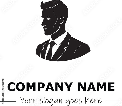 a man silhouette black and white for logo company vector image