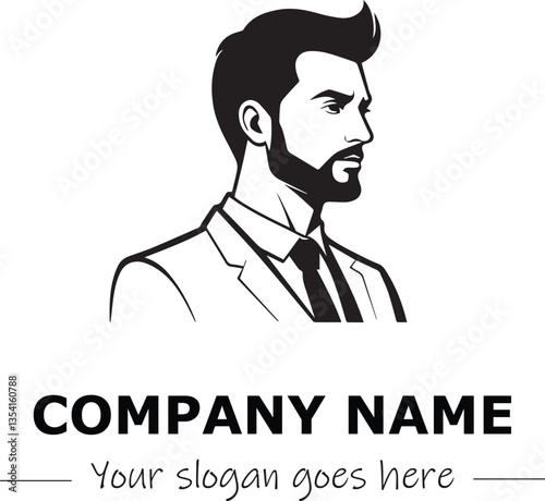 a man silhouette black and white for logo company vector image