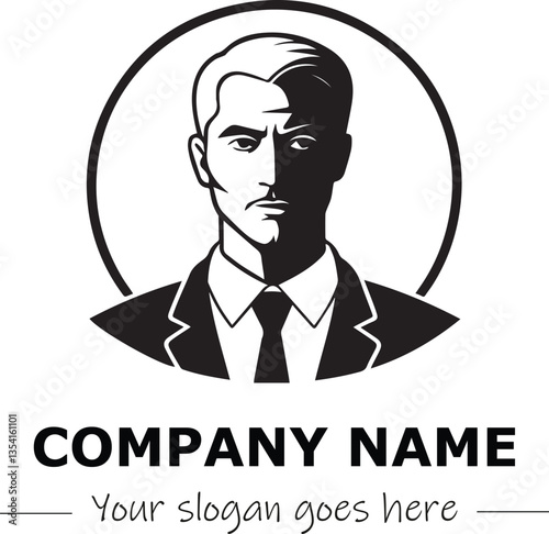 a man silhouette black and white for logo company vector image