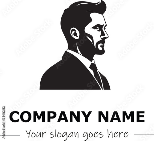 a man silhouette black and white for logo company vector image