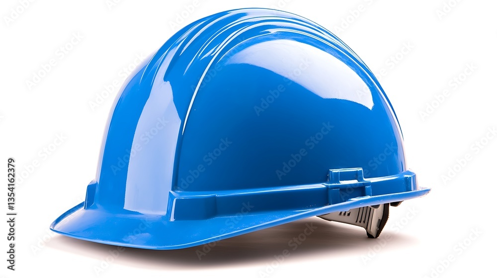 Fototapeta premium Blue safety helmet isolated on white.
