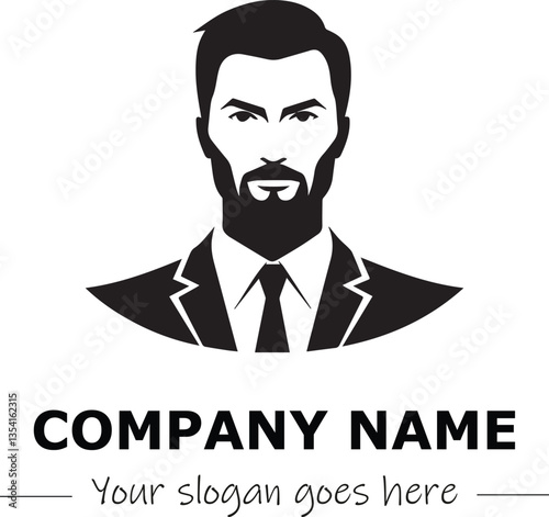 a man silhouette black and white for logo company vector image