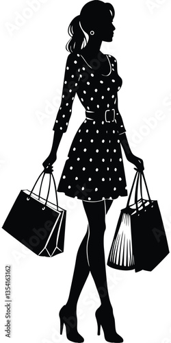 Shopping Girl silhouette vector