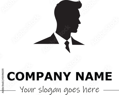 a man silhouette black and white for logo company vector image