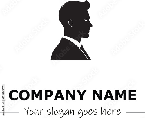 a man silhouette black and white for logo company vector image
