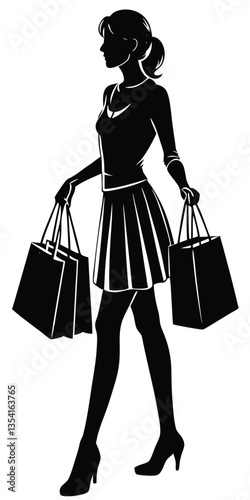 Shopping Girl silhouette vector