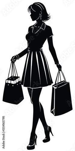 Shopping Girl silhouette vector