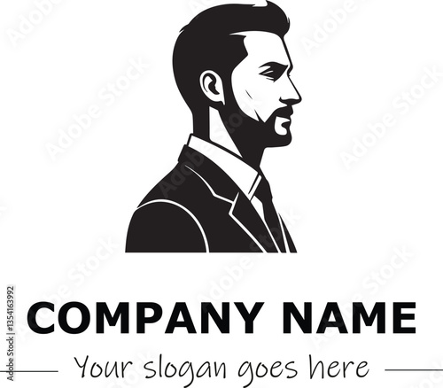 a man silhouette black and white for logo company vector image