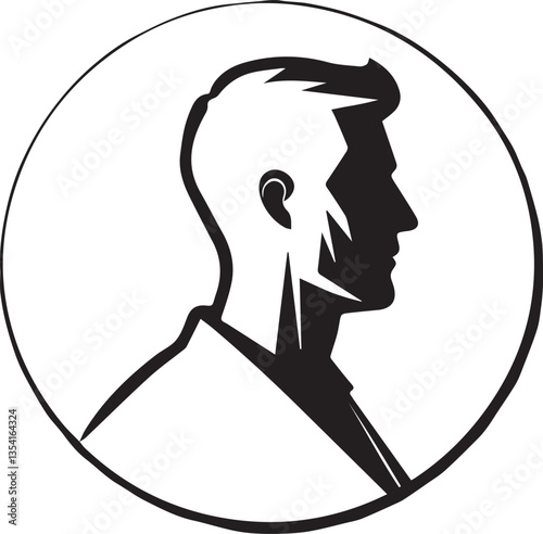 a man silhouette black and white for logo company vector image
