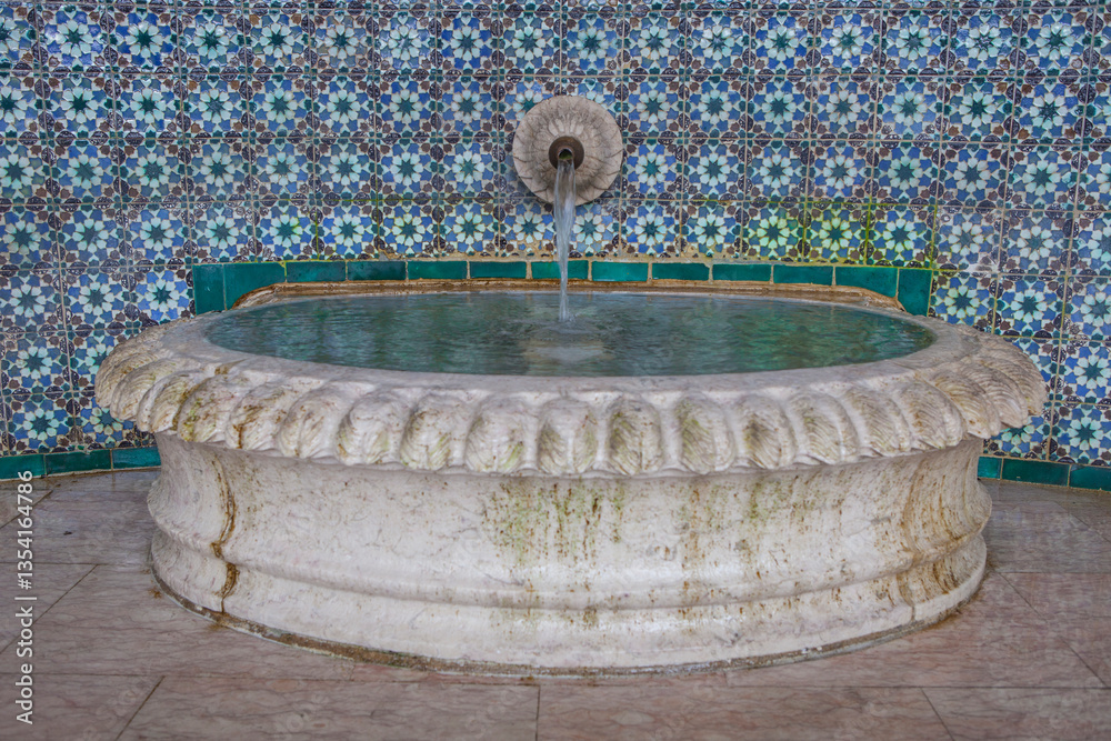 Moorish Fountain of Sintra, Portugal. Round spout and oval tank