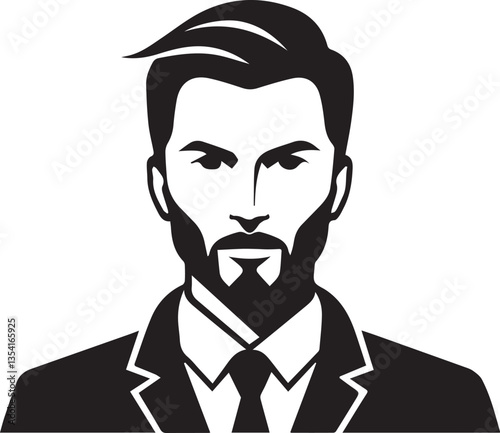 a man silhouette black and white for logo company vector image