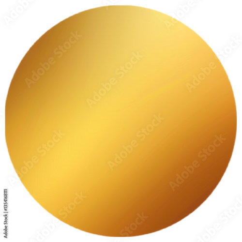 goldr ball isolated on white. Gradient texture. Icon, circle, round element.