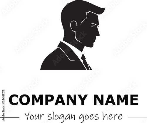 a man silhouette black and white for logo company vector image